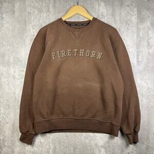 Vintage Firethorn Golf Club Faded Brown Embroidered Spellout Crewneck M